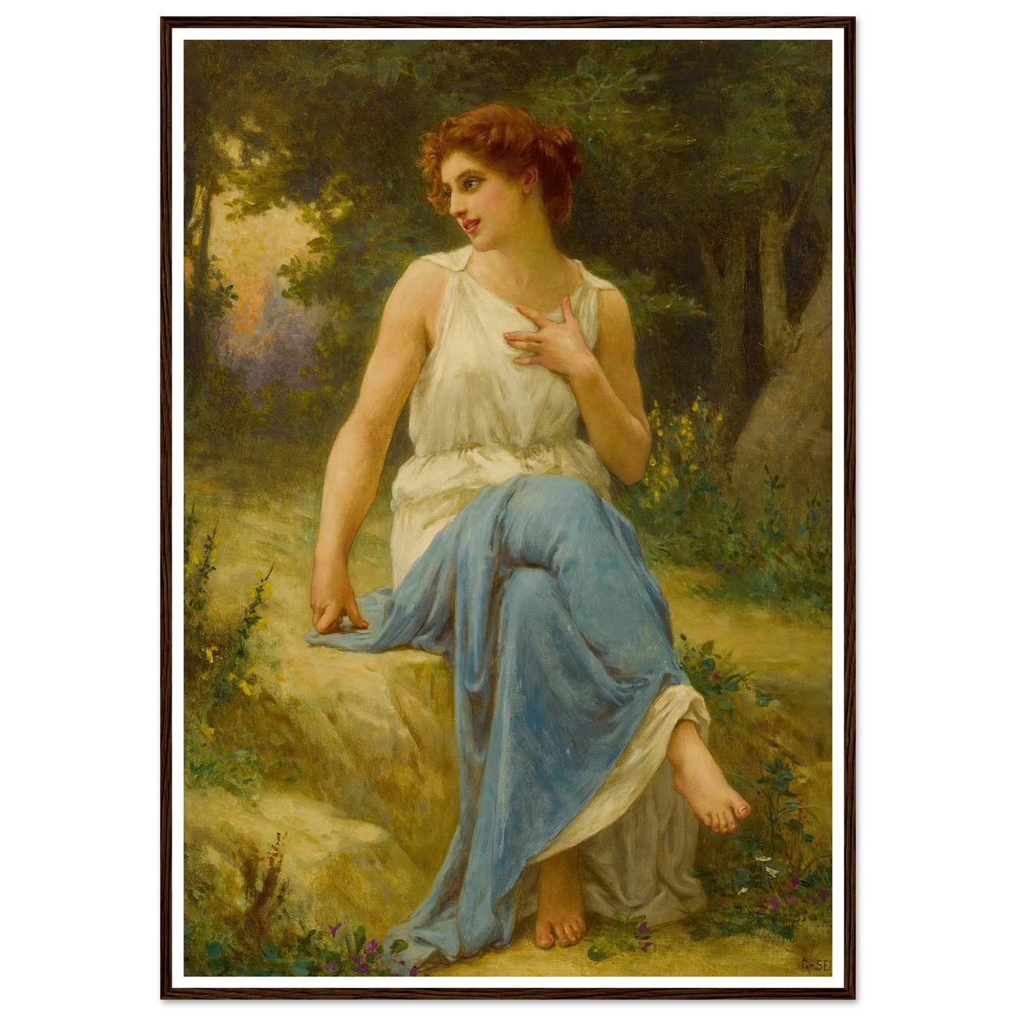 Portrait Of A Seated Woman Art Print | Guillaume Seignac-Quipham Collections