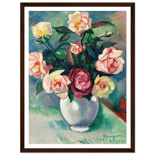 Bouquet De Roses Dans Un Vase Blanc (1912) Art Print | Henri Manguin-Quipham Collections