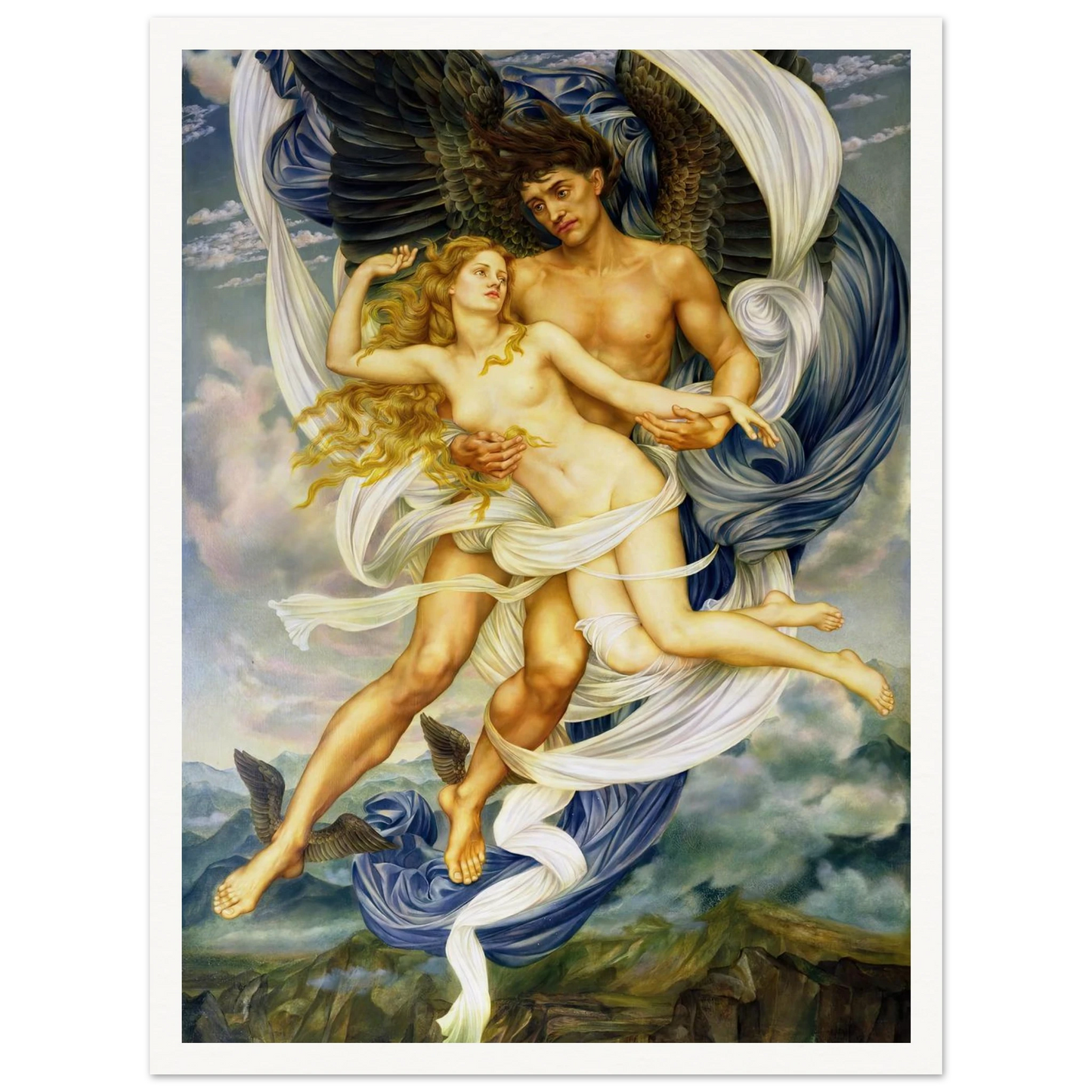 Boreas and Oreithyia (circa 1896) Art Print | Evelyn de Morgan-Quipham Collections