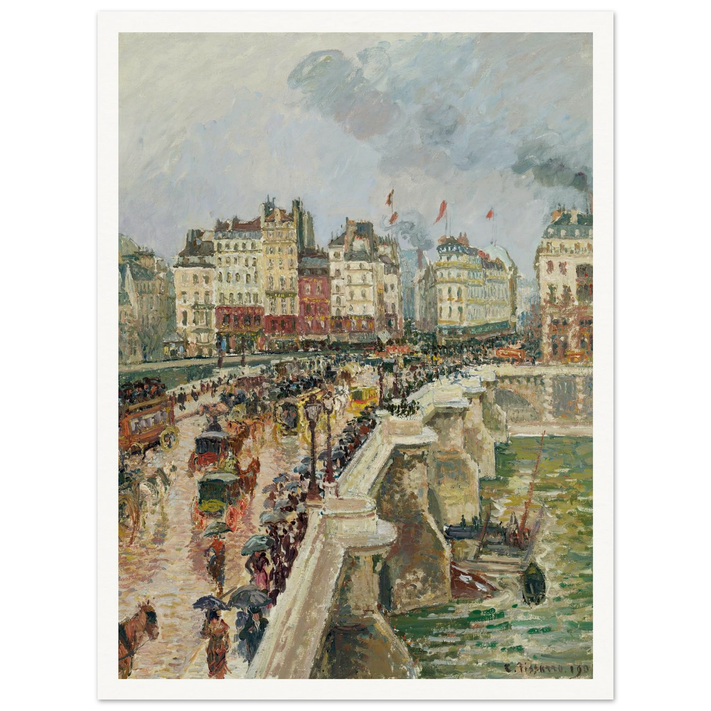 Le Pont-Neuf, après-midi de pluie (1901) Art Print | Camille Pissarro-Quipham Collections