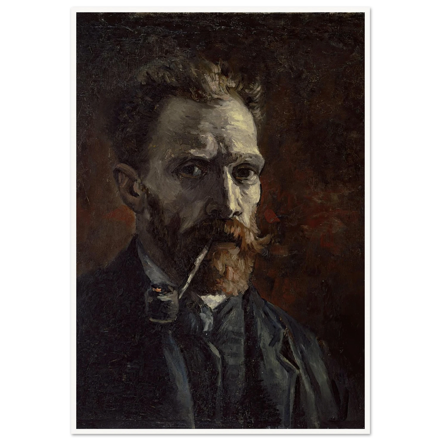 Self-portrait with pipe (1886) Art Print | Vincent van Gogh-Quipham Collections