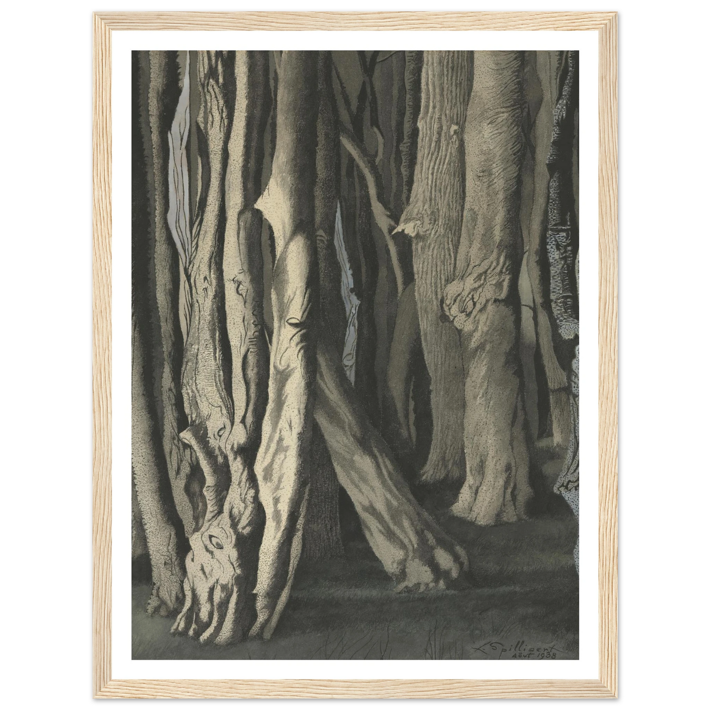 Bomen (Knoestige boomstammen) (1938) Art Print | Leon Spilliaert-Quipham Collections