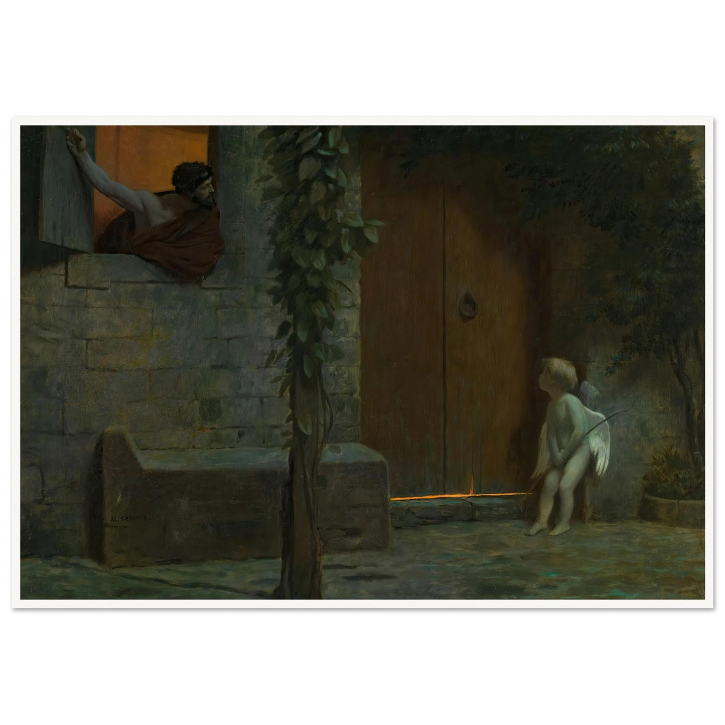 Cupid at the Door in a Rainstorm Art Print | Jean Leon Gerome-Quipham Collections