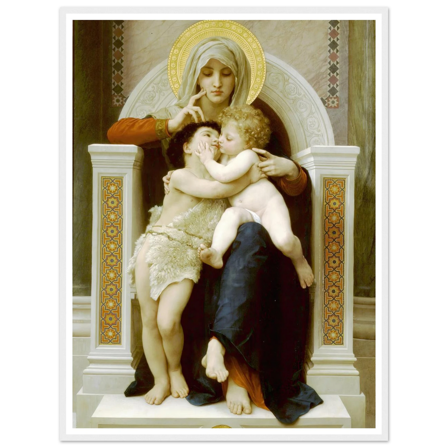 Madonna with child and John the Baptist (1875) Art Print | William Bouguereau-Quipham Collections
