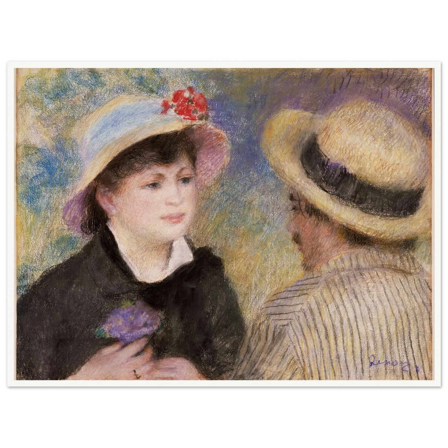 Boating Couple (said to be Aline Charigot and Renoir) (1881) Art Print | Pierre Auguste Renoir-Quipham Collections