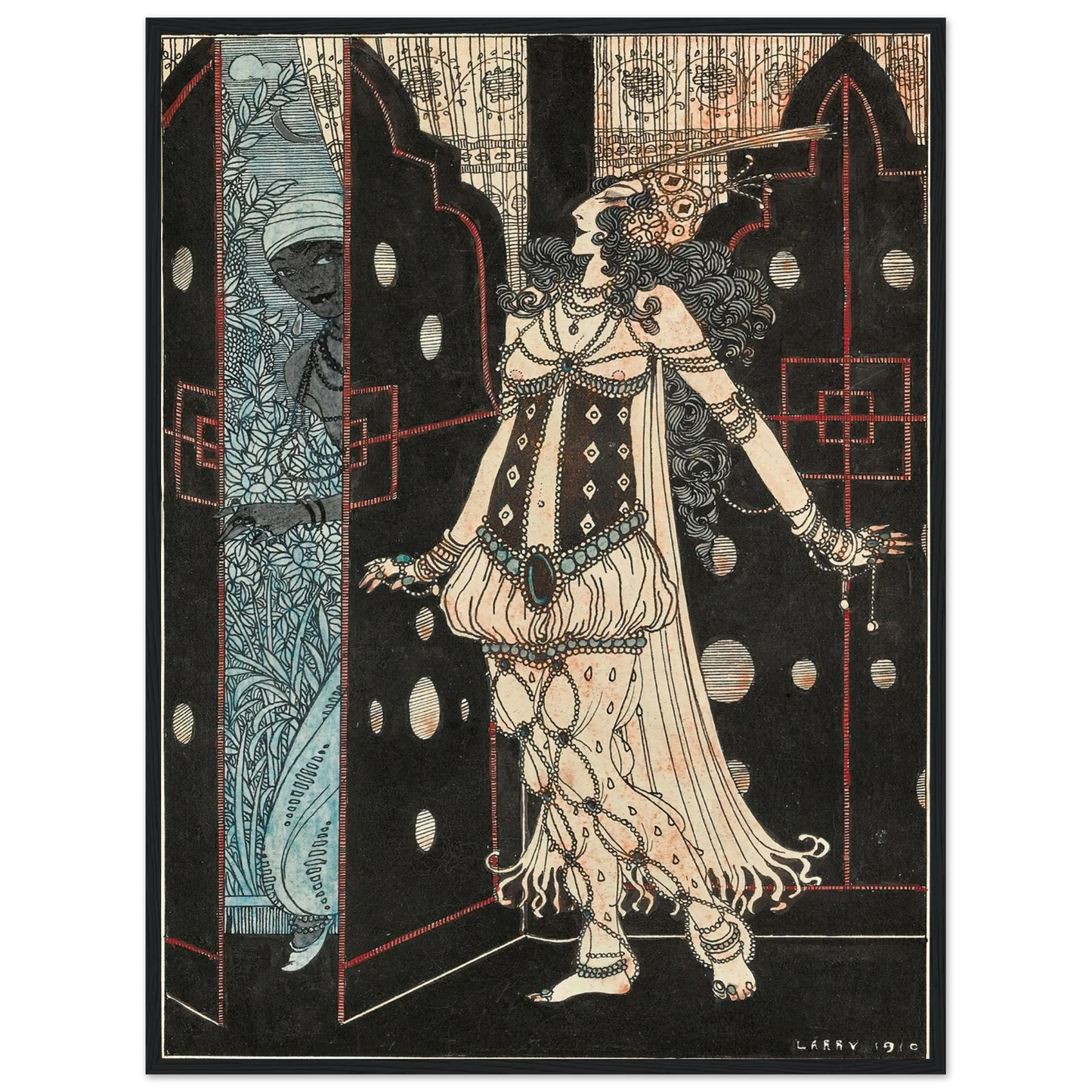Ida Rubinstein and Vaslav Nijinsky in Scheherazade (1910) Art Print | George Barbier-Quipham Collections
