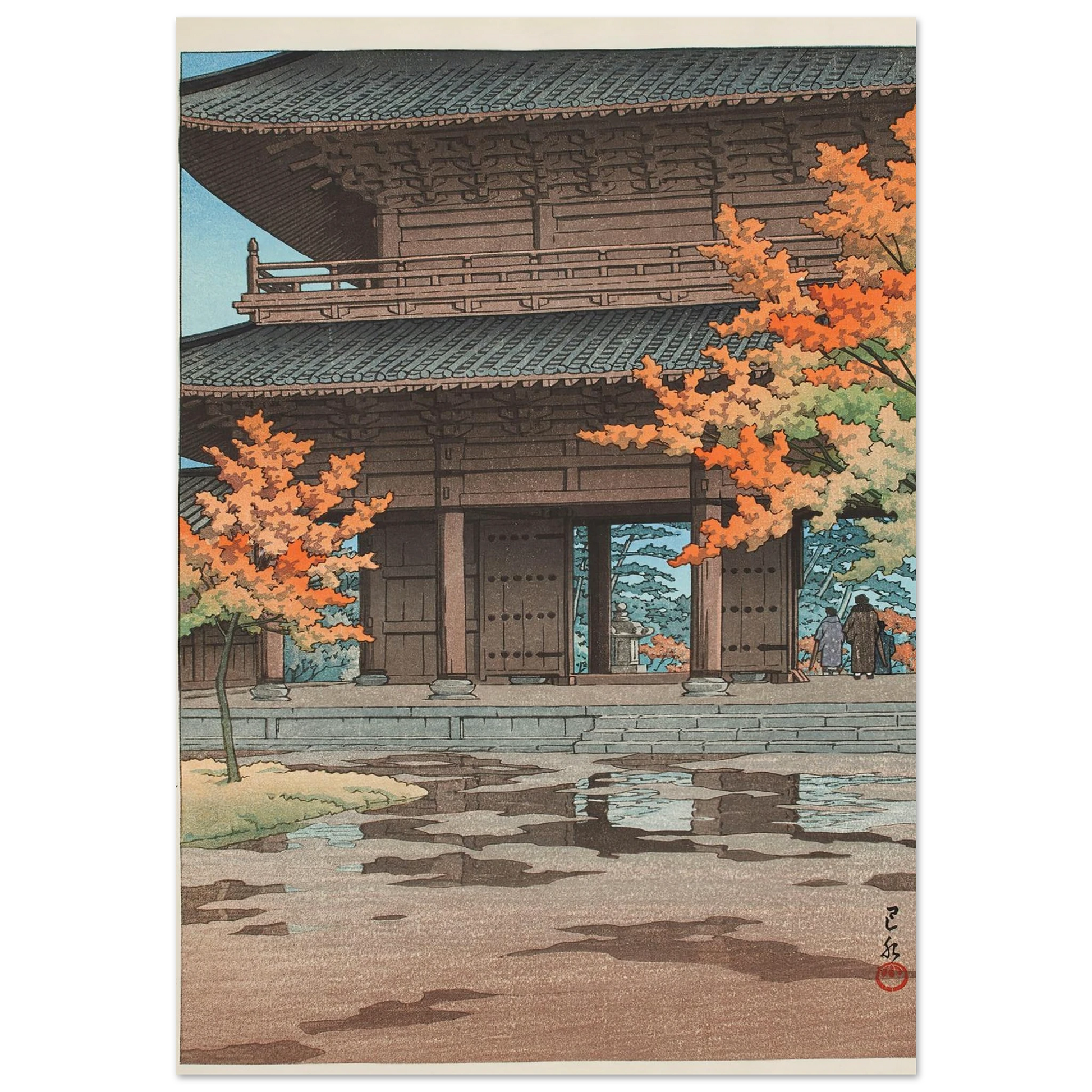 Jigure no ato (Kyoto Nanzen-ji) (After drizzling in autumn, Nanzen-ji Temple in Kyoto) (1952) Art Print | Kawase Hasui-Quipham Collections