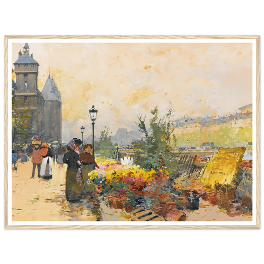 Le Marché Des Fleurs À La Cité Art Print | Eugene Galien Laloue-Quipham Collections
