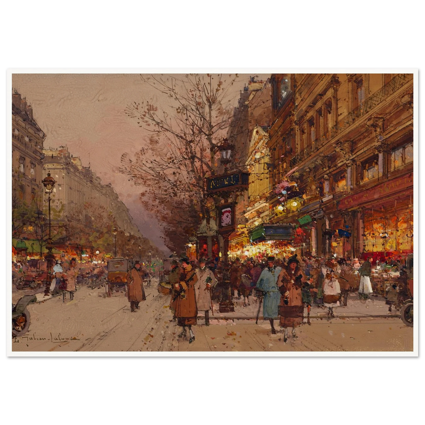 Les Grands Boulevards près du théâtre des variétés Art Print | Eugene Galien Laloue-Quipham Collections