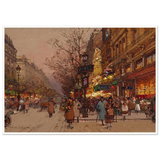 Les Grands Boulevards près du théâtre des variétés Art Print | Eugene Galien Laloue-Quipham Collections