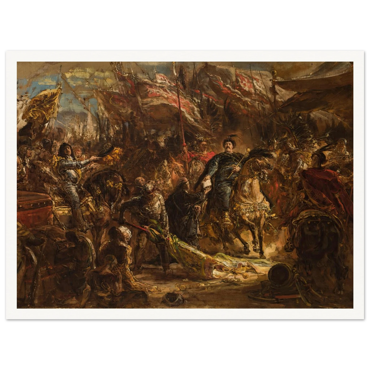 Jan III Sobieski Hands Canon Denhoff a Letter to the Pope with the Message of the Victory over the Turks at Vienna in 1683 (1880) Art Print | Jan Matejko-Quipham Collections