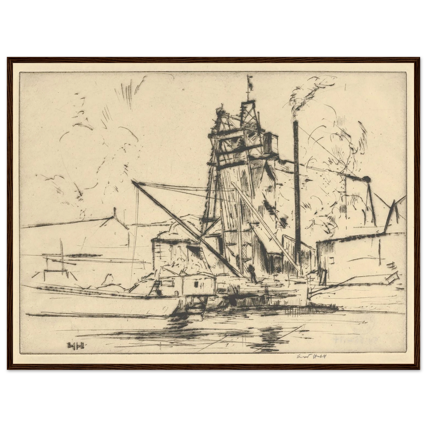 Bridgeport Docks (probably 1918) Art Print | Ernest Haskell-Quipham Collections