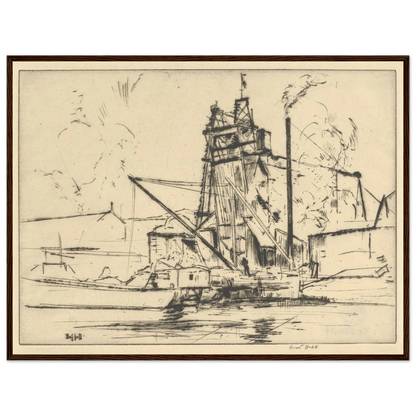 Bridgeport Docks (probably 1918) Art Print | Ernest Haskell-Quipham Collections