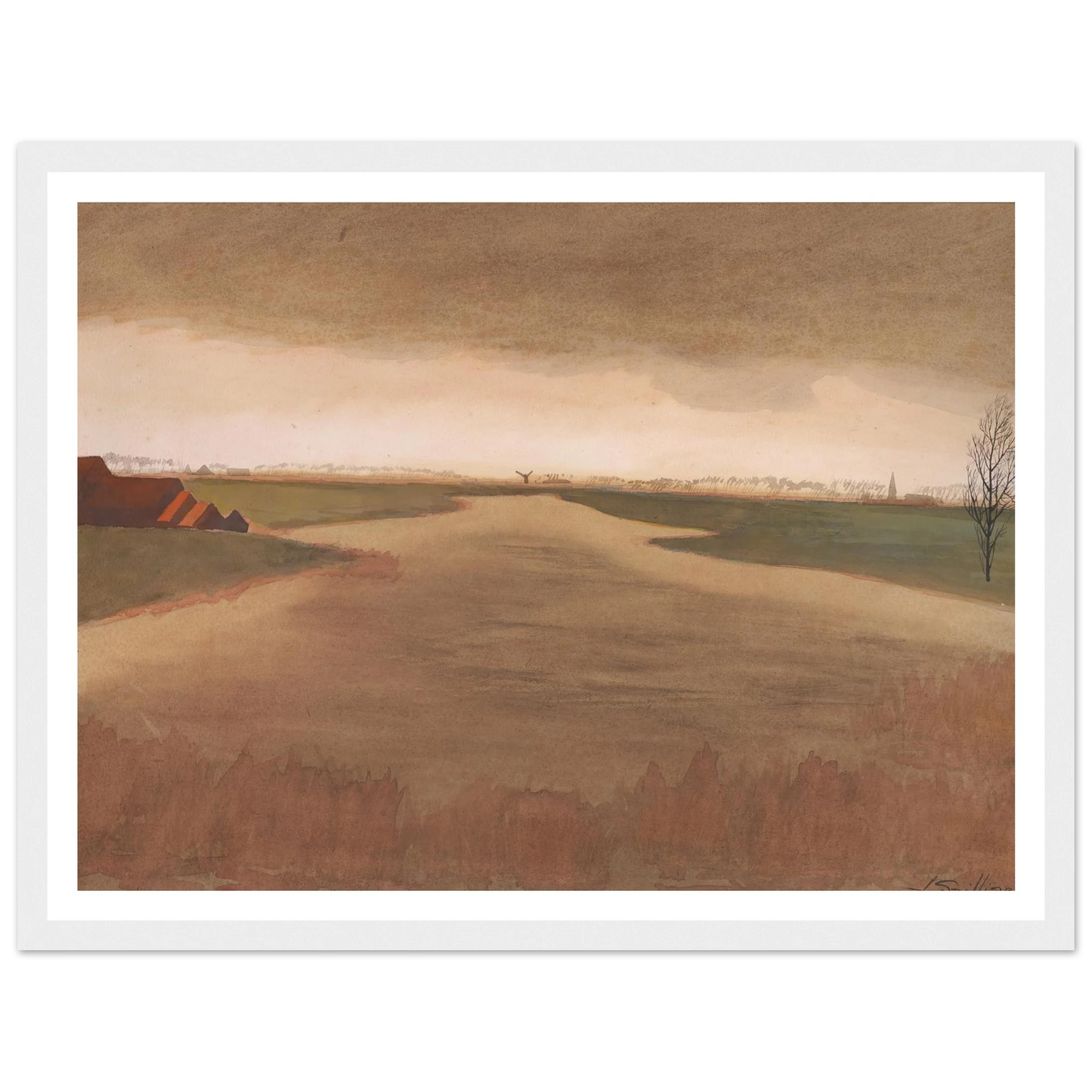 Landschap – Keignaertkreek te Zandvoorde (1931) Art Print | Leon Spilliaert-Quipham Collections