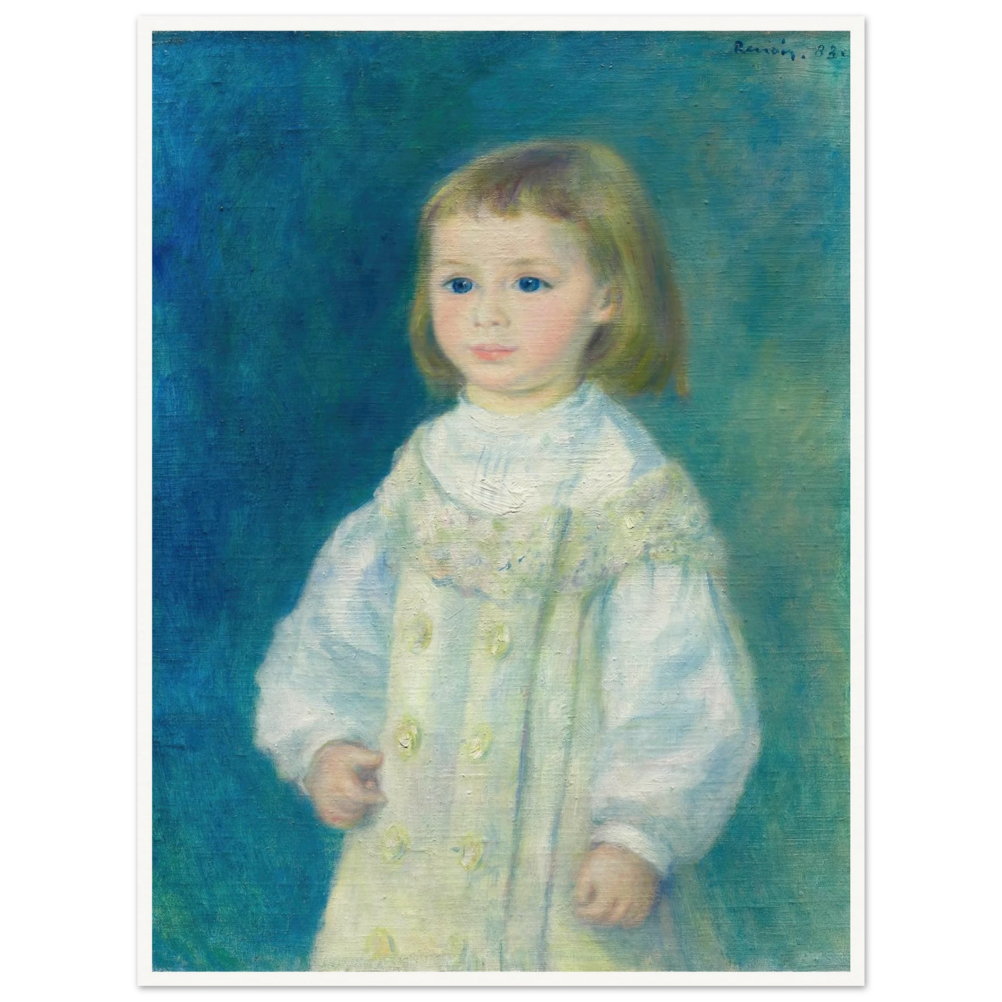 Lucie Berard (Child in White) (1883) Art Print | Pierre Auguste Renoir-Quipham Collections
