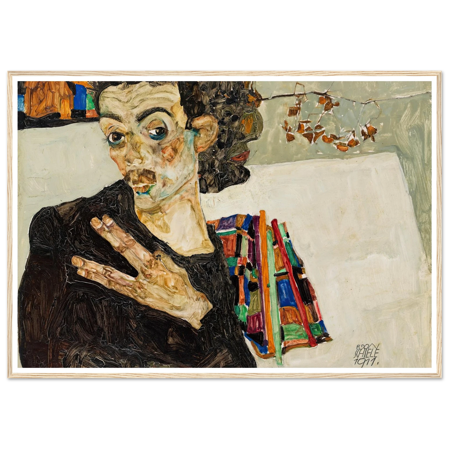 Selbstbildnis (1911) Art Print | Egon Schiele-Quipham Collections