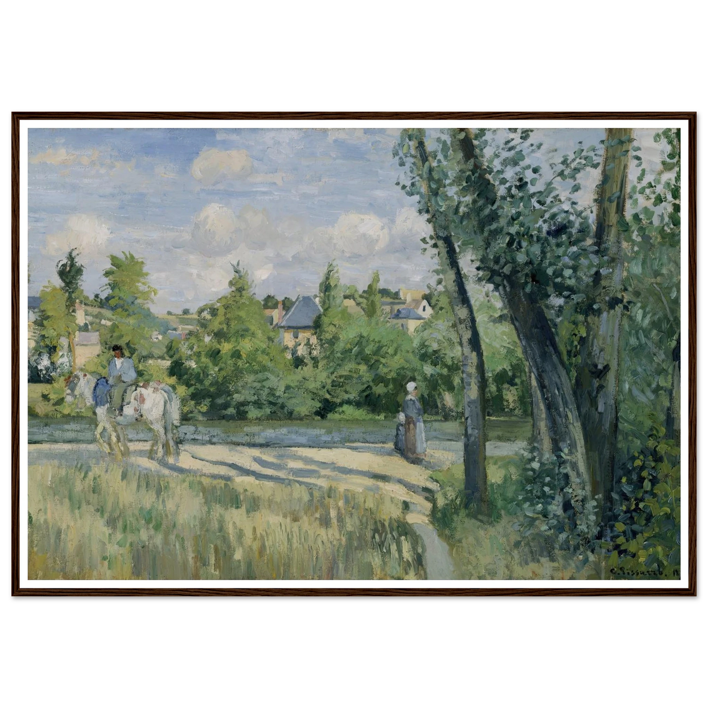 Sunlight on the Road, Pontoise (1874) Art Print | Camille Pissarro-Quipham Collections