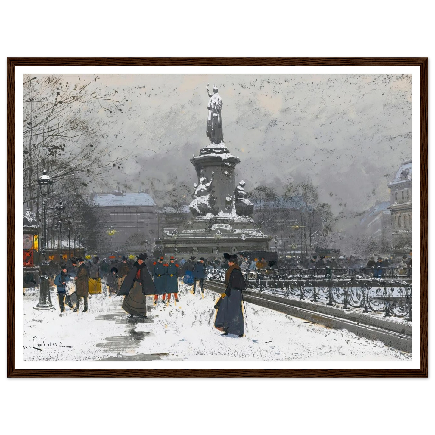 La Place De La République (Neige) Art Print | Eugene Galien Laloue-Quipham Collections