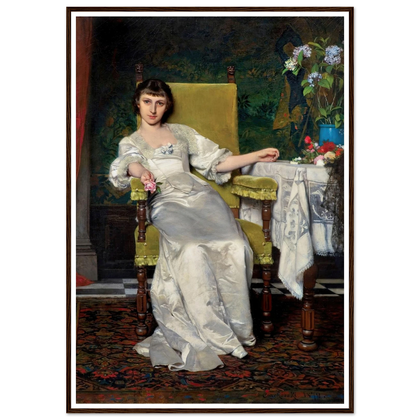 A lady with rose (1879) Art Print | Wladyslaw Czachorski-Quipham Collections