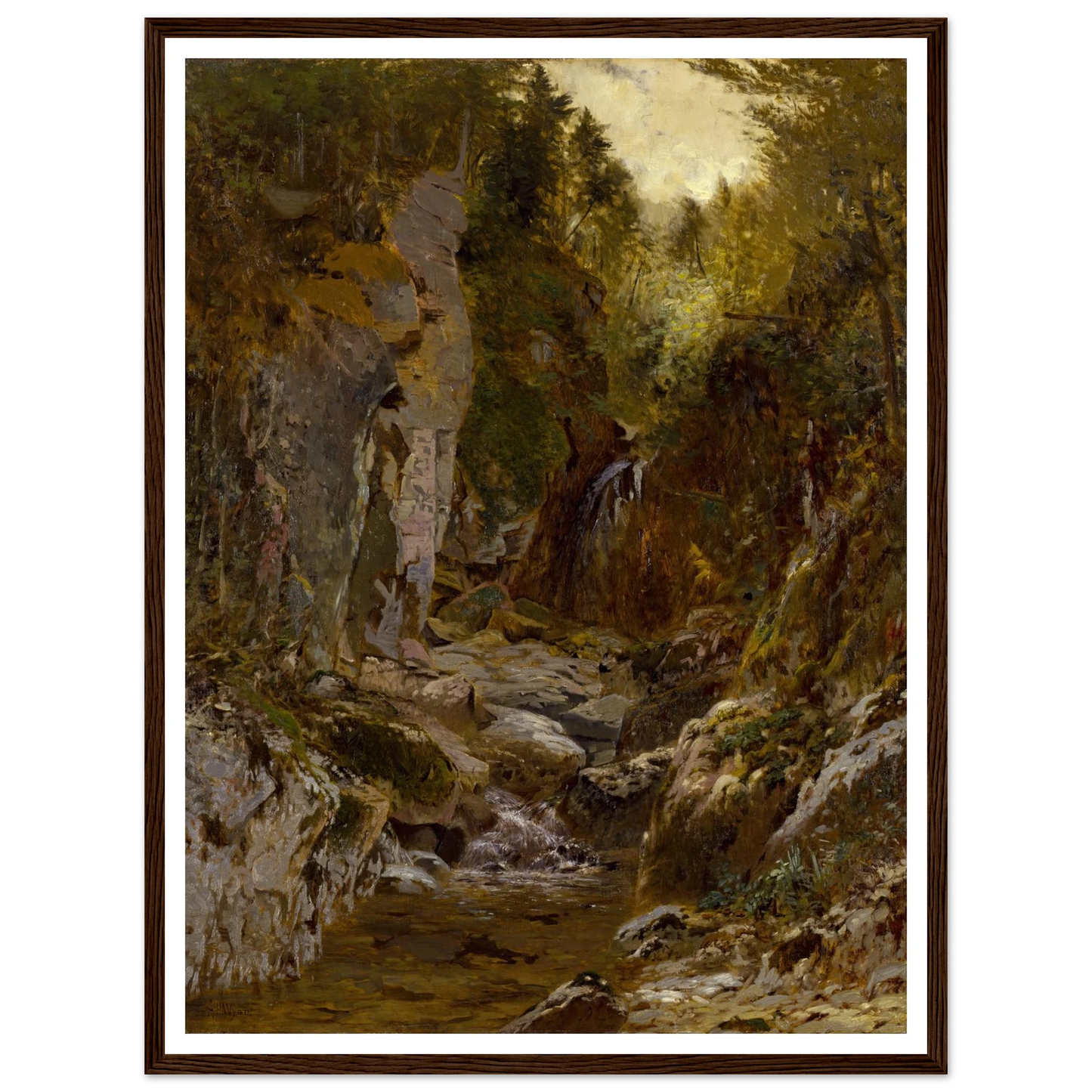 The Flume, Opalescent River, Adirondacks (ca. 1875) Art Print | Alexander Helwig Wyant-Quipham Collections
