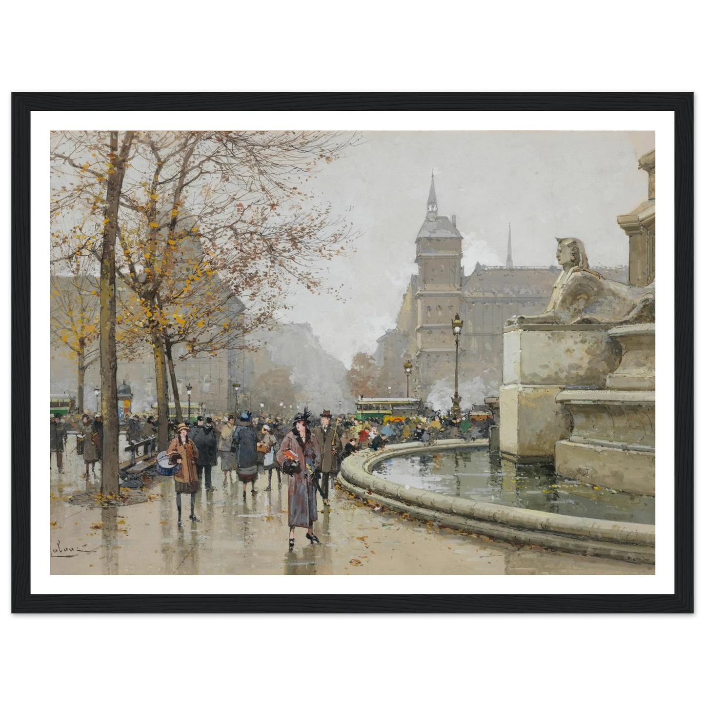 La fontaine du Palmier, place du Châtelet Art Print | Eugene Galien Laloue-Quipham Collections