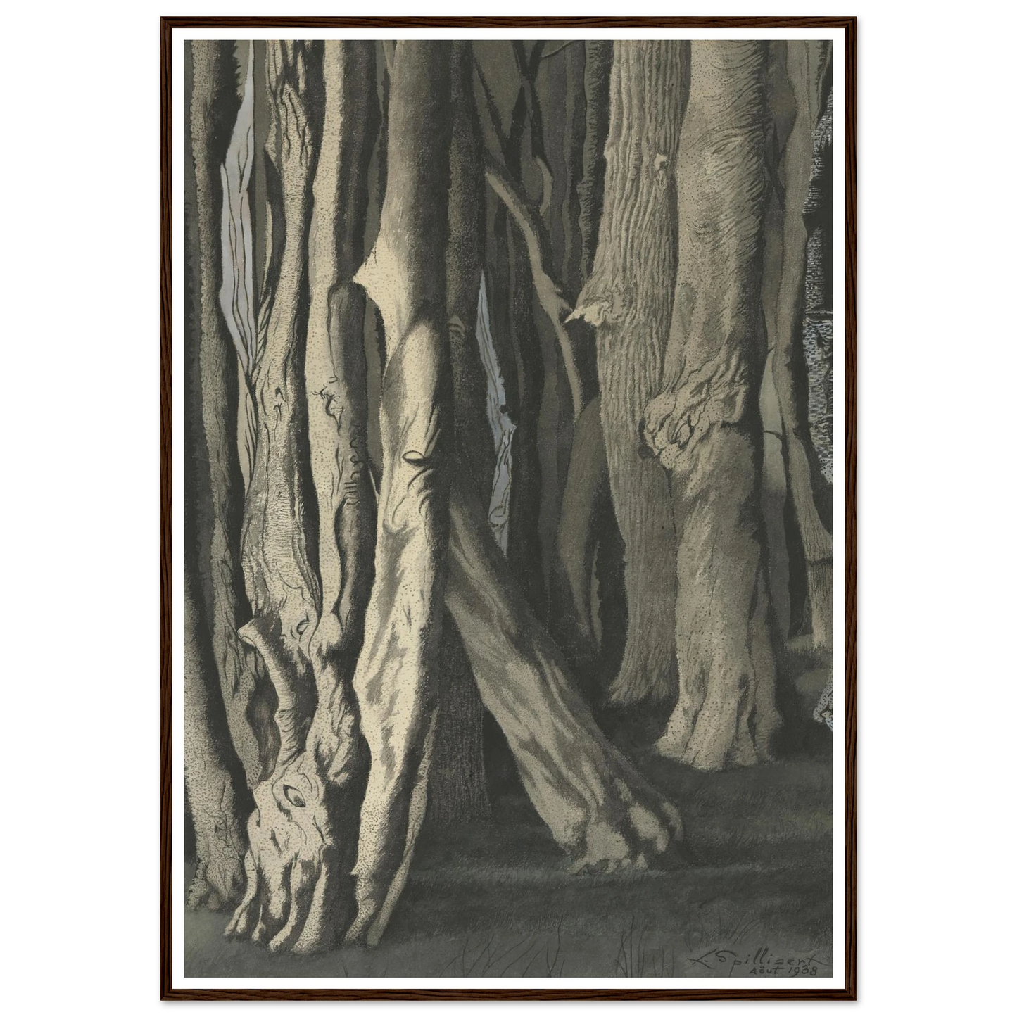 Bomen (Knoestige boomstammen) (1938) Art Print | Leon Spilliaert-Quipham Collections