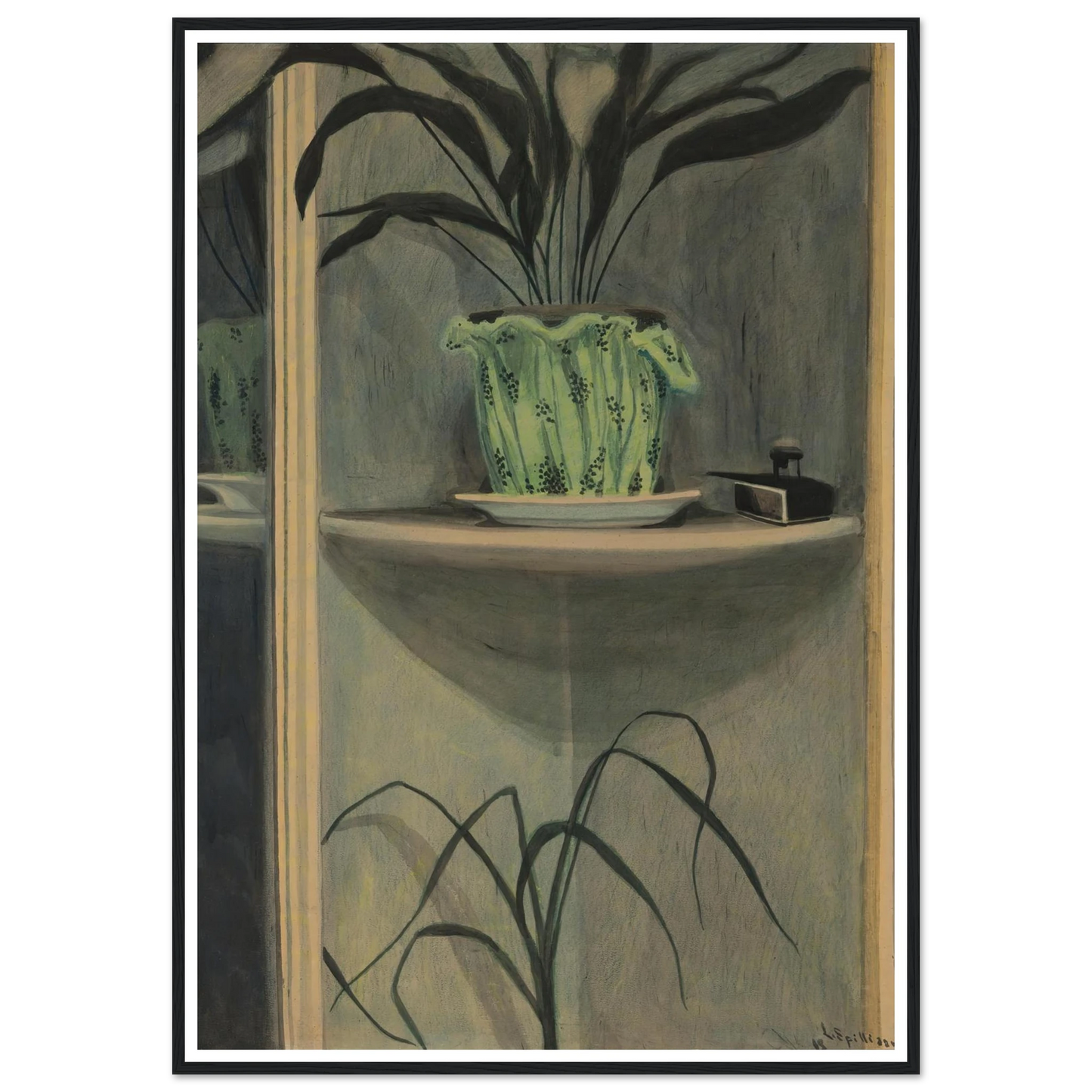 Planten, inktpot en spiegel (1908) Art Print | Leon Spilliaert-Quipham Collections