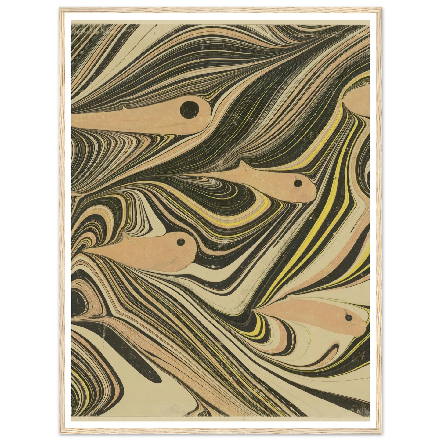 Marmorpapier (mit Fischmotiven) (1903 - 1907) Art Print | Josef Hoffmann-Quipham Collections