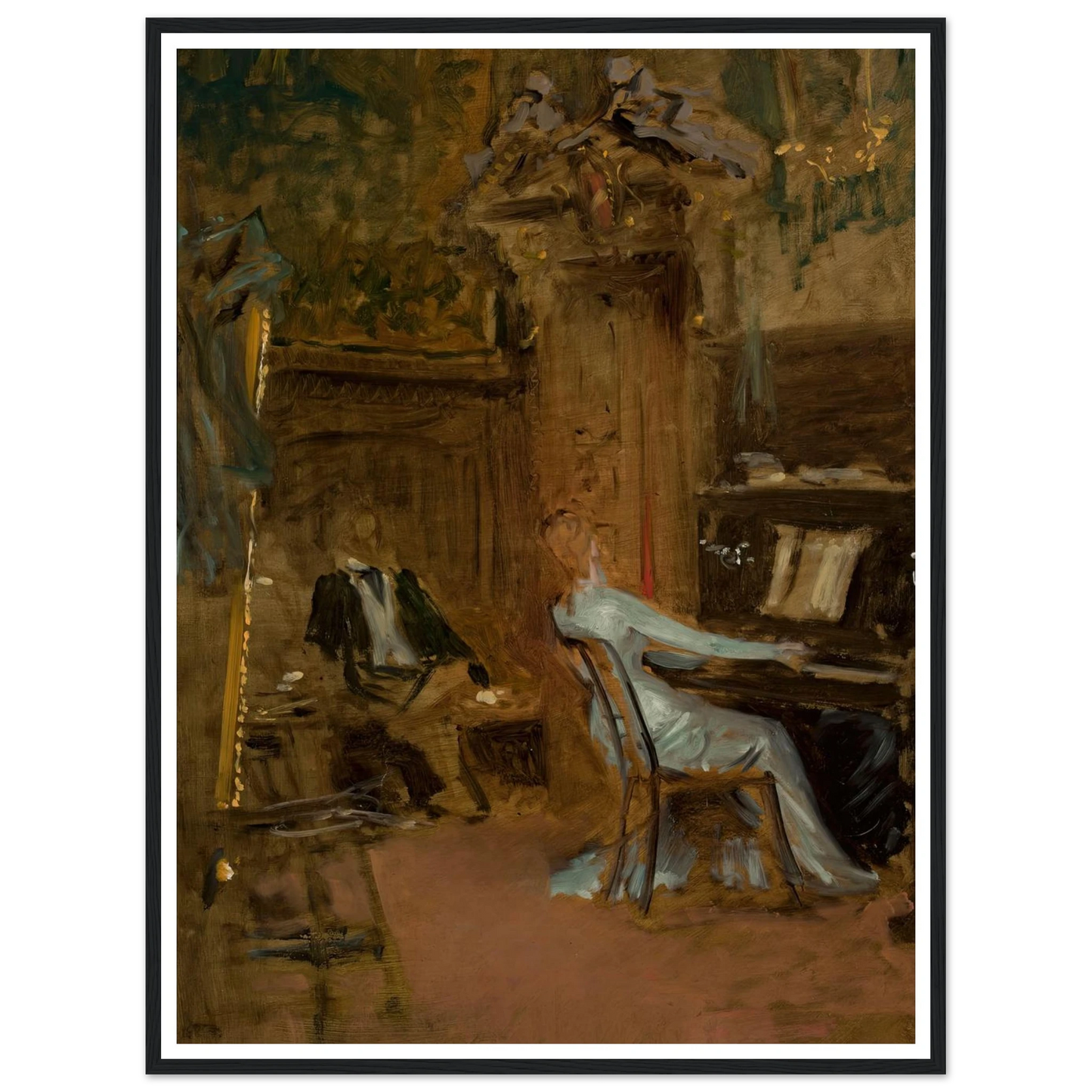 Concert in the living-room, sketch Art Print | Wladyslaw Czachorski-Quipham Collections