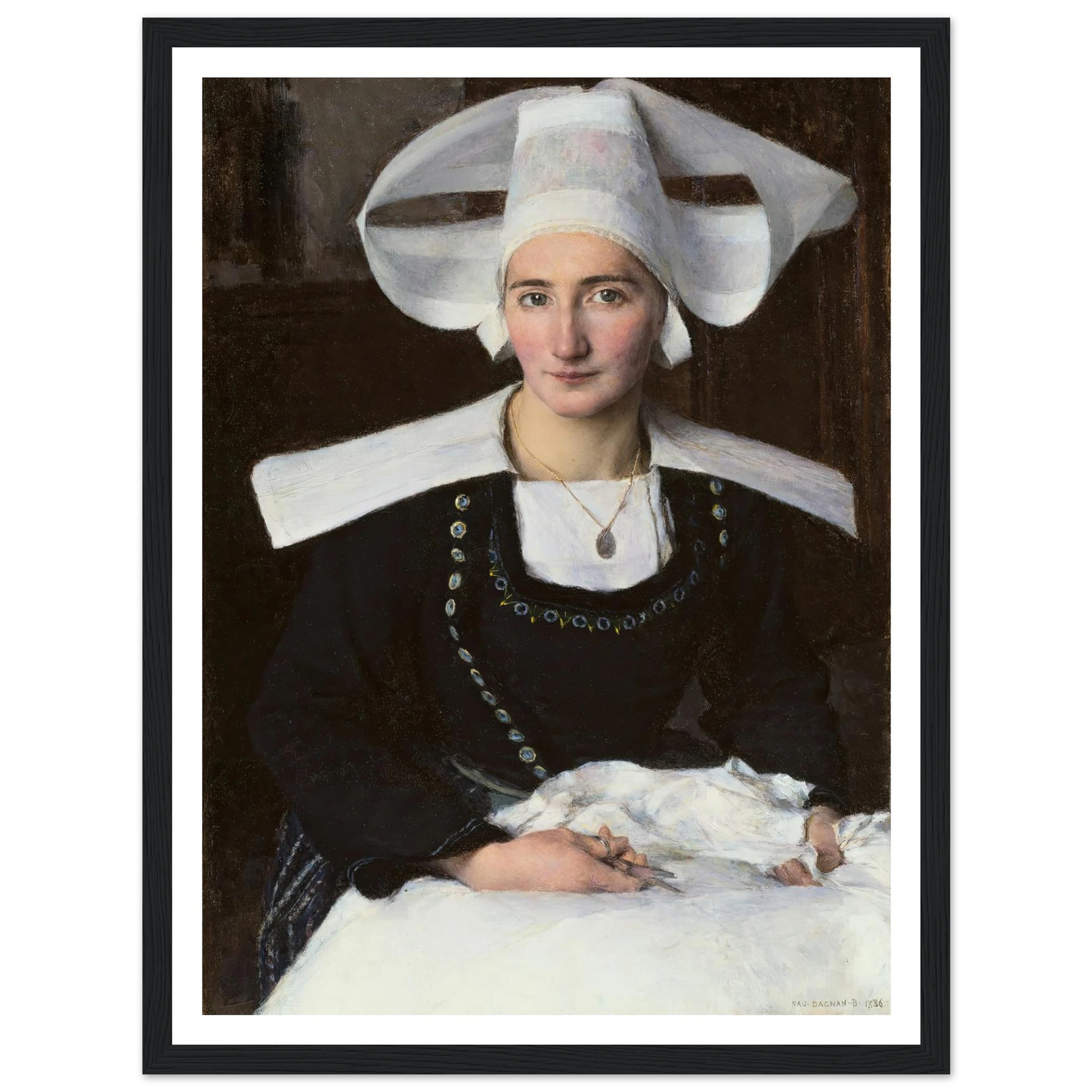 Woman from Brittany (1886) Art Print | Pascal Adolphe Jean Dagnan Bouveret-Quipham Collections