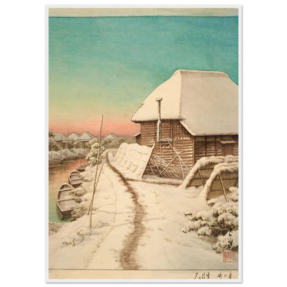 Morigasaki setsugo no yu (Evening after snow at Morigasaki) Art Print | Kawase Hasui-Quipham Collections