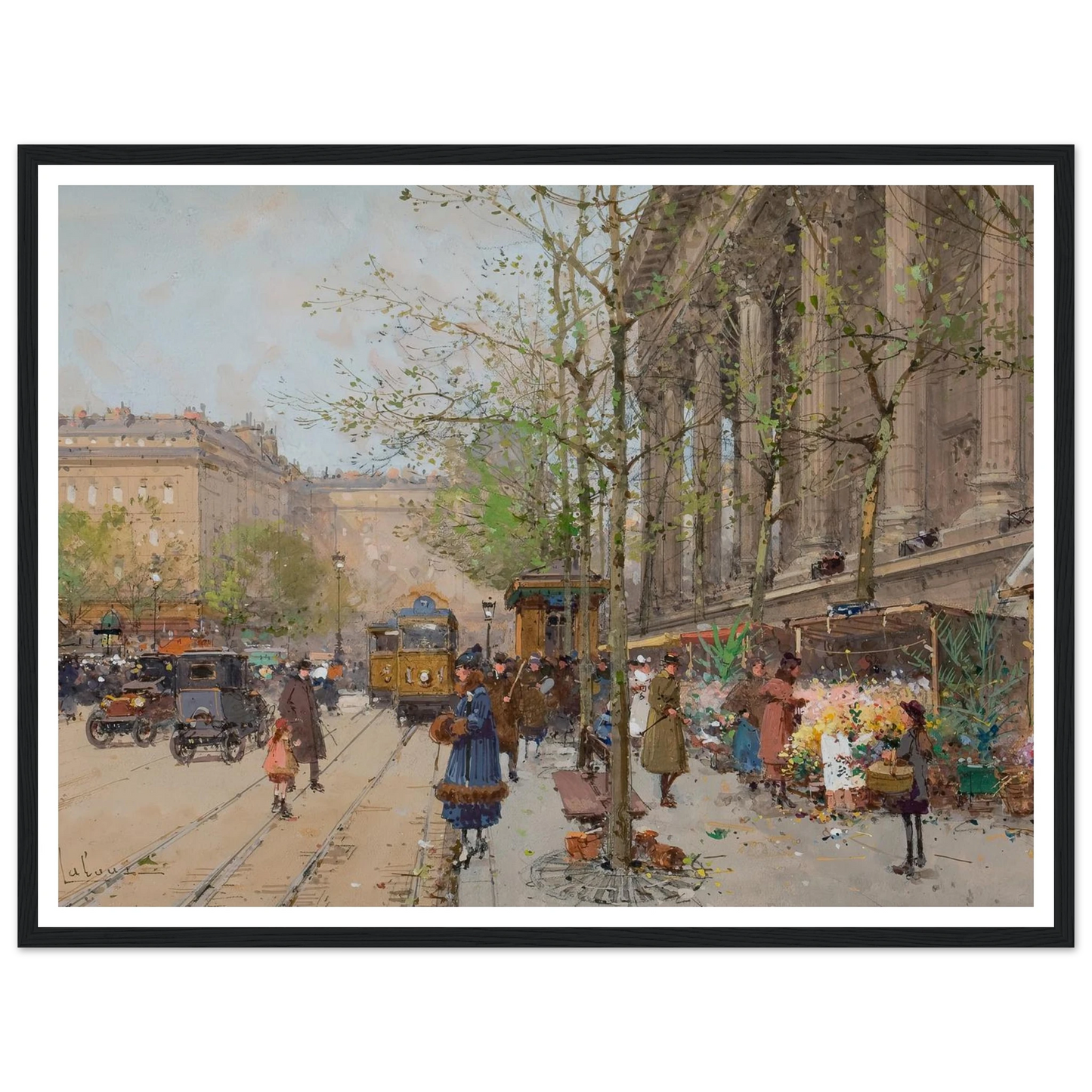 Marché aux fleurs Place de la Madeleine Art Print | Eugene Galien Laloue-Quipham Collections