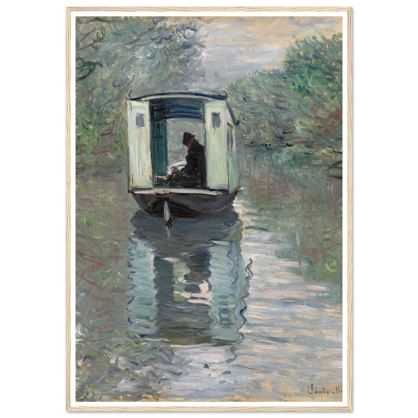 The Studio Boat (Le Bateau-atelier) (1876) Art Print | Claude Monet-Quipham Collections
