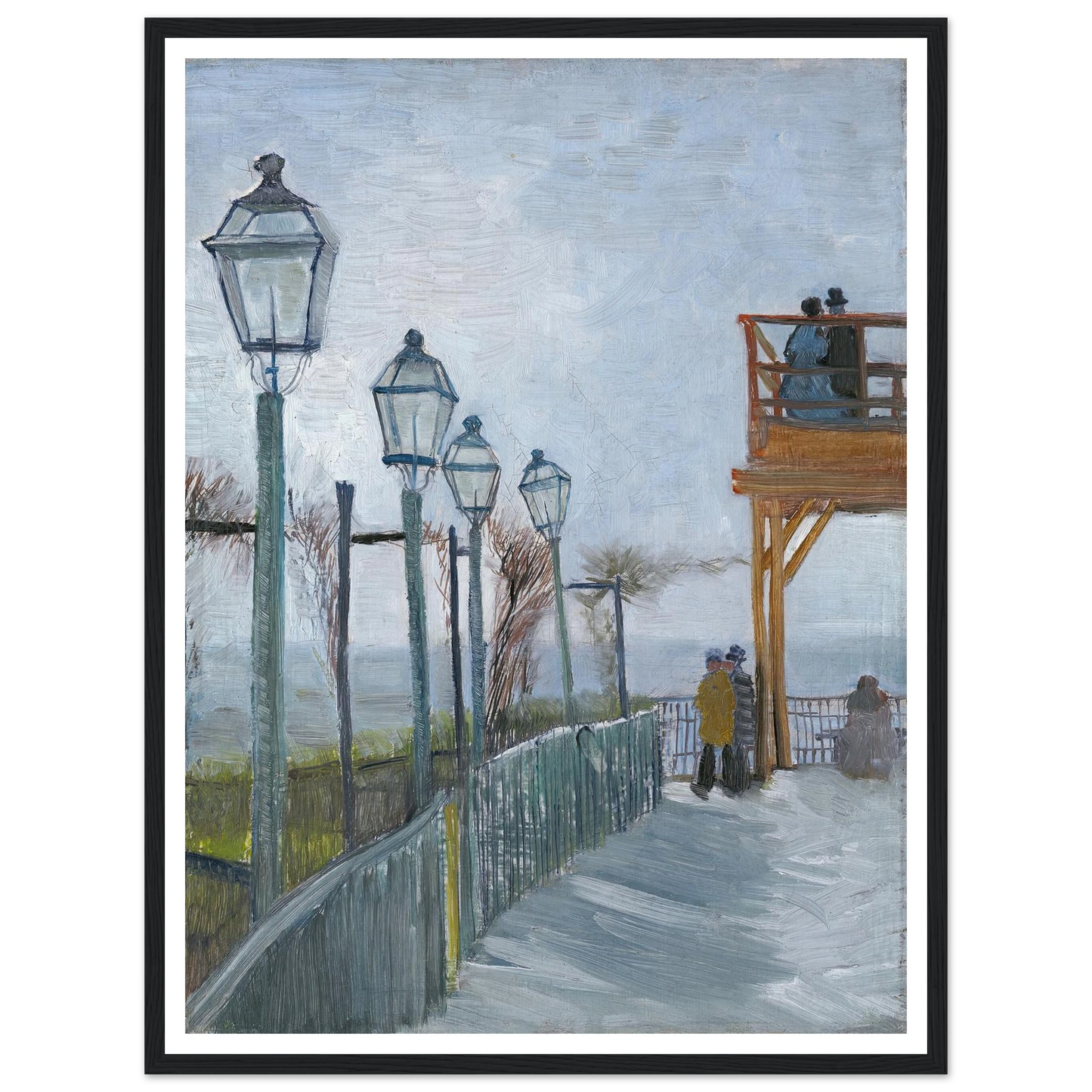 Terrace and Observation Deck at the Moulin de Blute-Fin, Montmartre (early 1887) Art Print | Vincent van Gogh-Quipham Collections