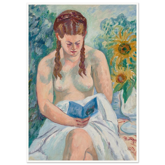 Geneviève Sauty nue lisant (1945) Art Print | Henri Manguin-Quipham Collections