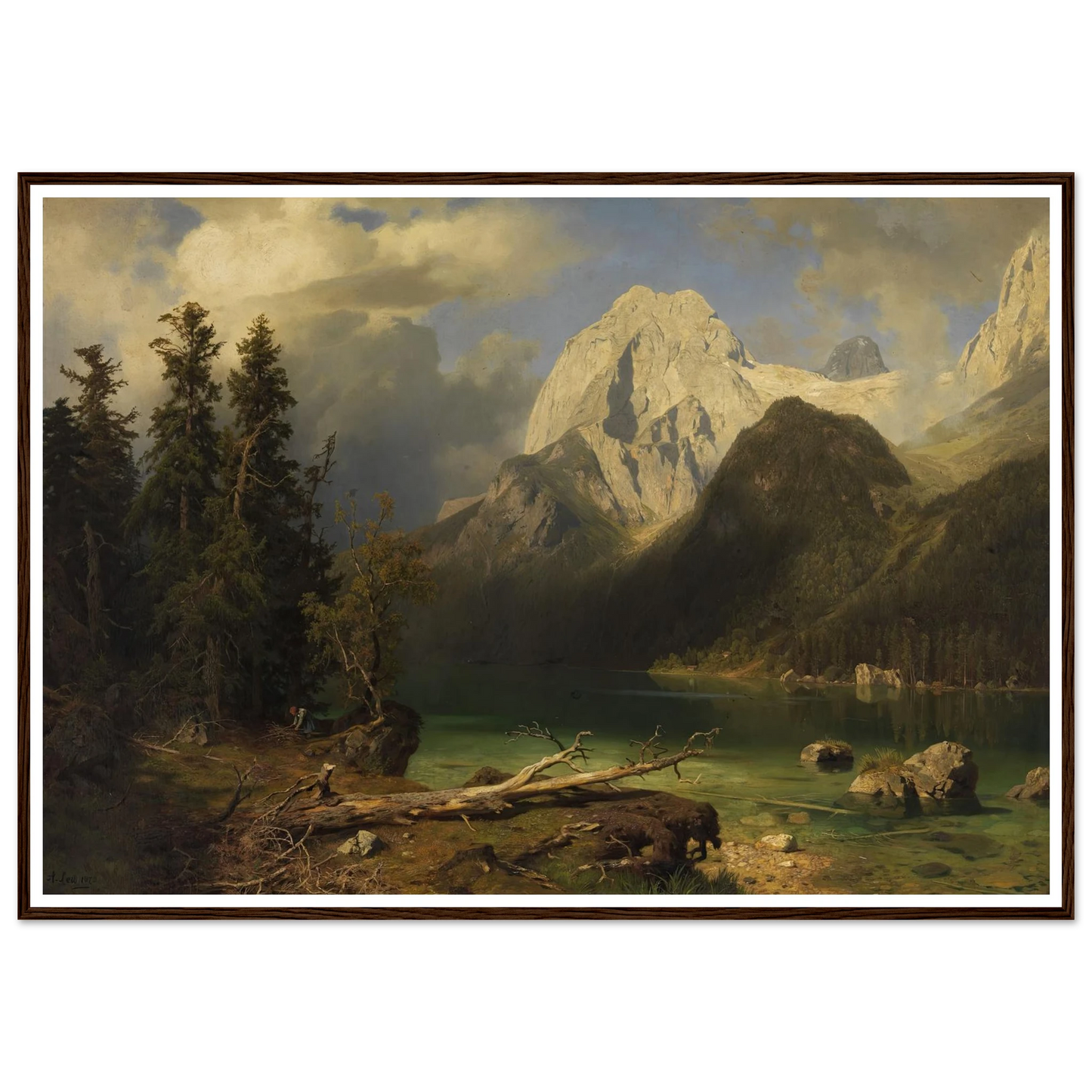 Gebirgssee mit Gebirgsmassiv im Hintergrund (1873) Art Print | August Wilhelm Leu-Quipham Collections