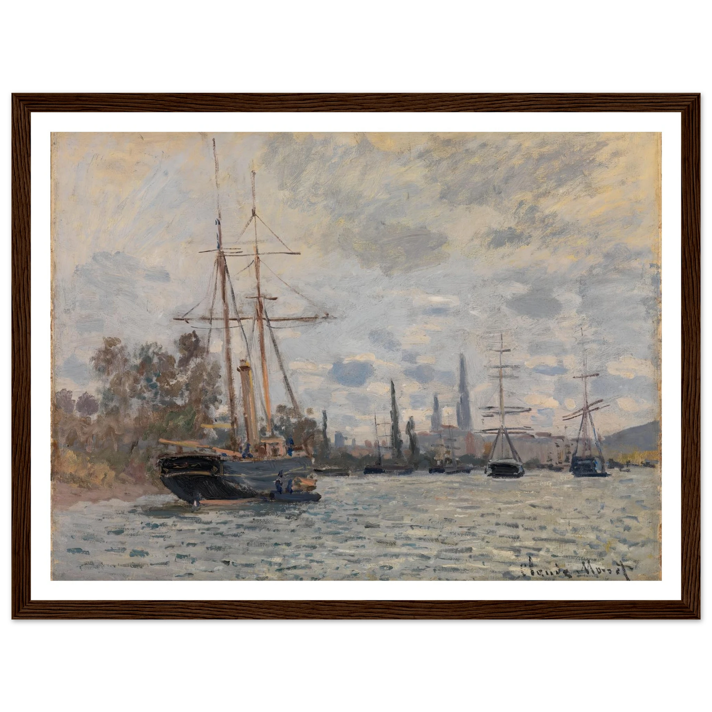 The Seine near Rouen (ca 1874) Art Print | Claude Monet-Quipham Collections