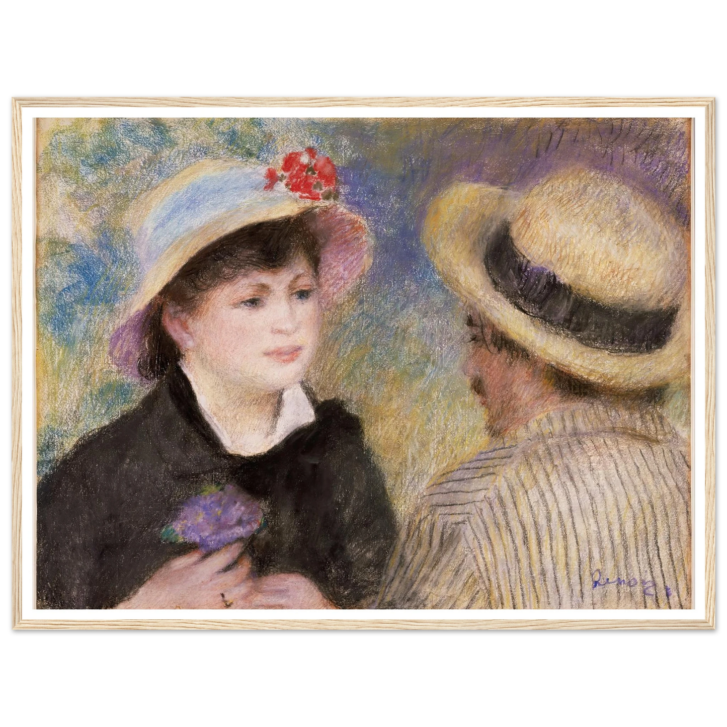 Boating Couple (said to be Aline Charigot and Renoir) (1881) Art Print | Pierre Auguste Renoir-Quipham Collections