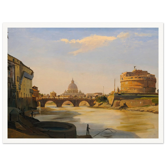 View Of The Castel Sant’angelo, Rome Art Print | Ippolito Caffi-Quipham Collections