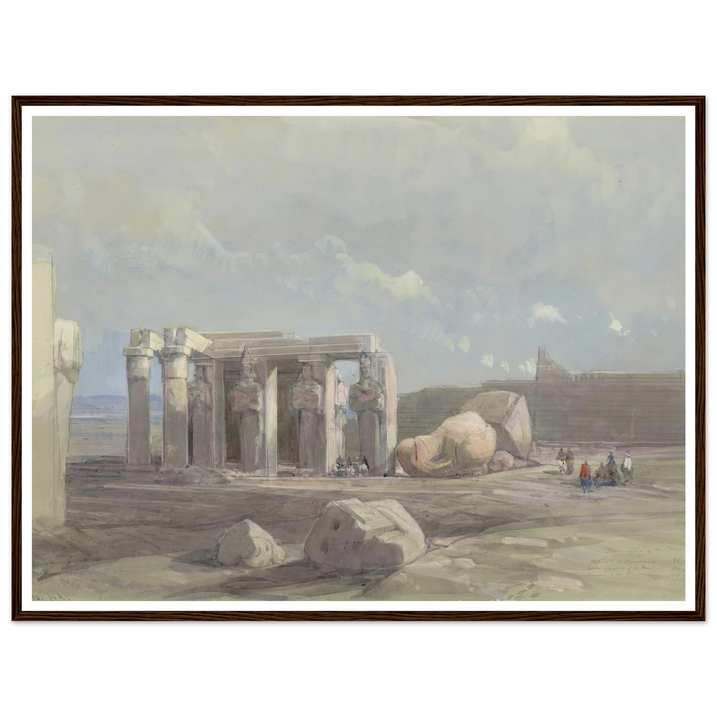 Fragments of a Colossal statue at the Memnonium, Thebes (1838) Art Print | David Roberts-Quipham Collections