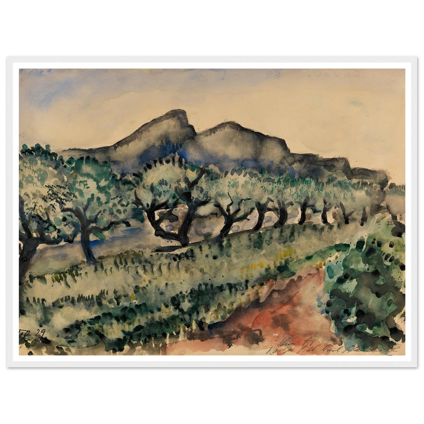 Garten in der Nähe Cassis (1929) Art Print | Paul Kleinschmidt-Quipham Collections