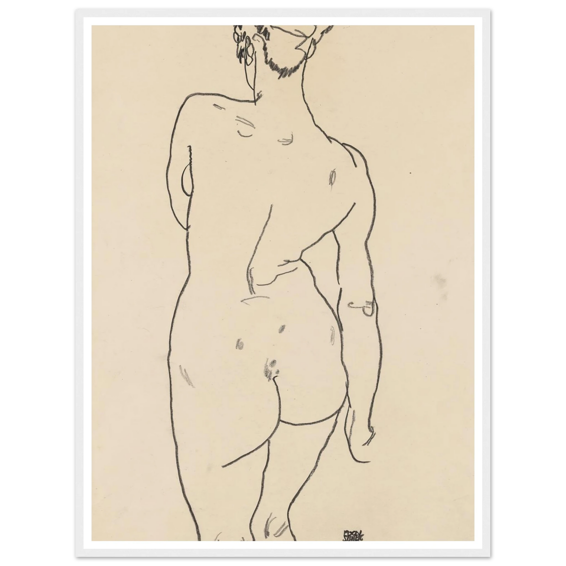 Weiblicher Rückenakt (1998) Art Print | Egon Schiele-Quipham Collections