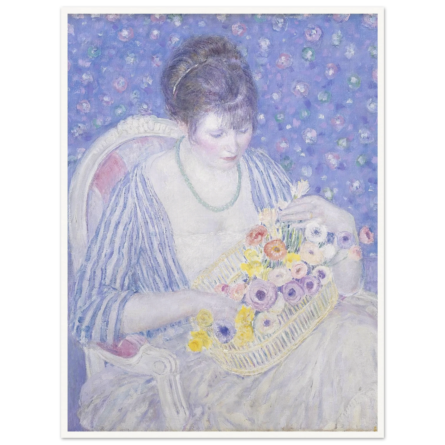 The Basket of Flowers (c. 1913-1917) Art Print | Frederick Carl Frieseke-Quipham Collections