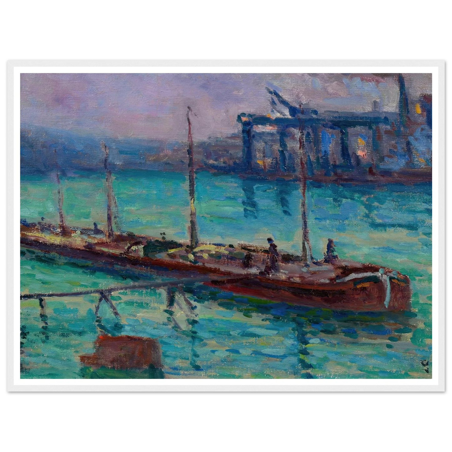 Péniche Au Bord De La Seine (circa 1910) Art Print | Maximilien Luce-Quipham Collections