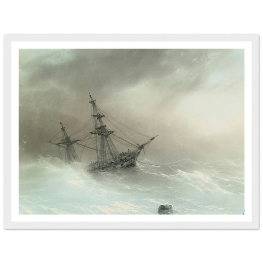 Ship In A Stormy Sea (1888) Art Print | Ivan Konstantinovich Aivazovsky-Quipham Collections