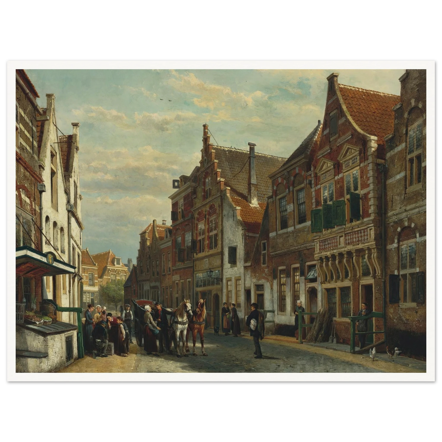 The Wijdstraat, Oudewater, in summer (1878) Art Print | Cornelis Springer-Quipham Collections