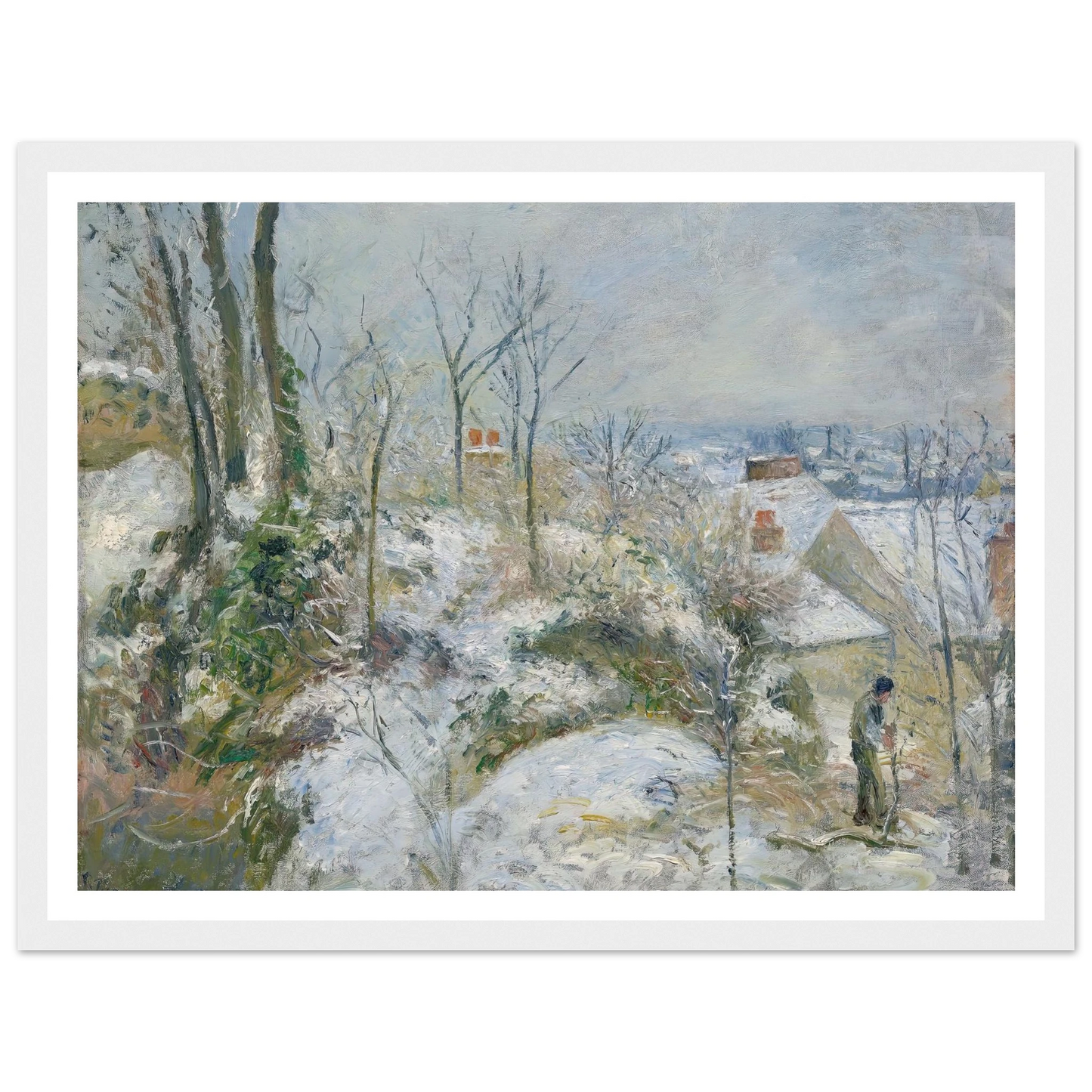 Rabbit Warren at Pontoise, Snow (1879) Art Print | Camille Pissarro-Quipham Collections
