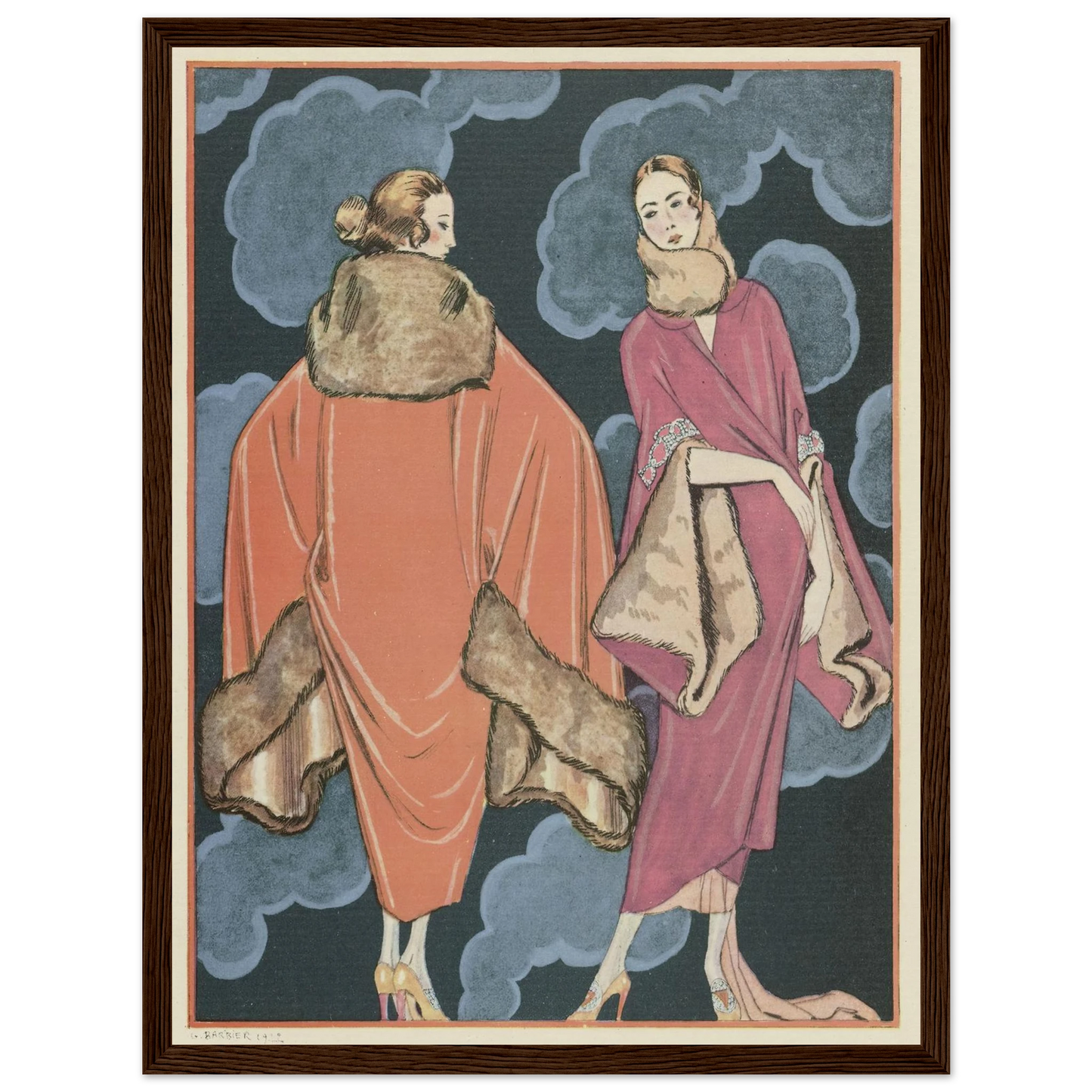 Deux heures du matin; Manteaux, de Worth (1923) Art Print | George Barbier-Quipham Collections