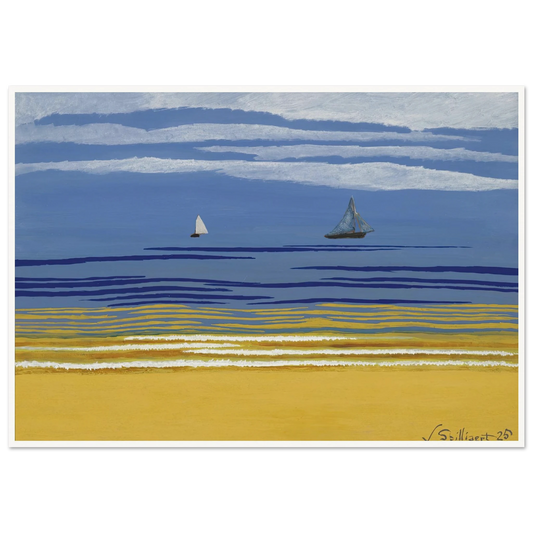 Marine avec bateaux à voiles (1925) Art Print | Leon Spilliaert-Quipham Collections