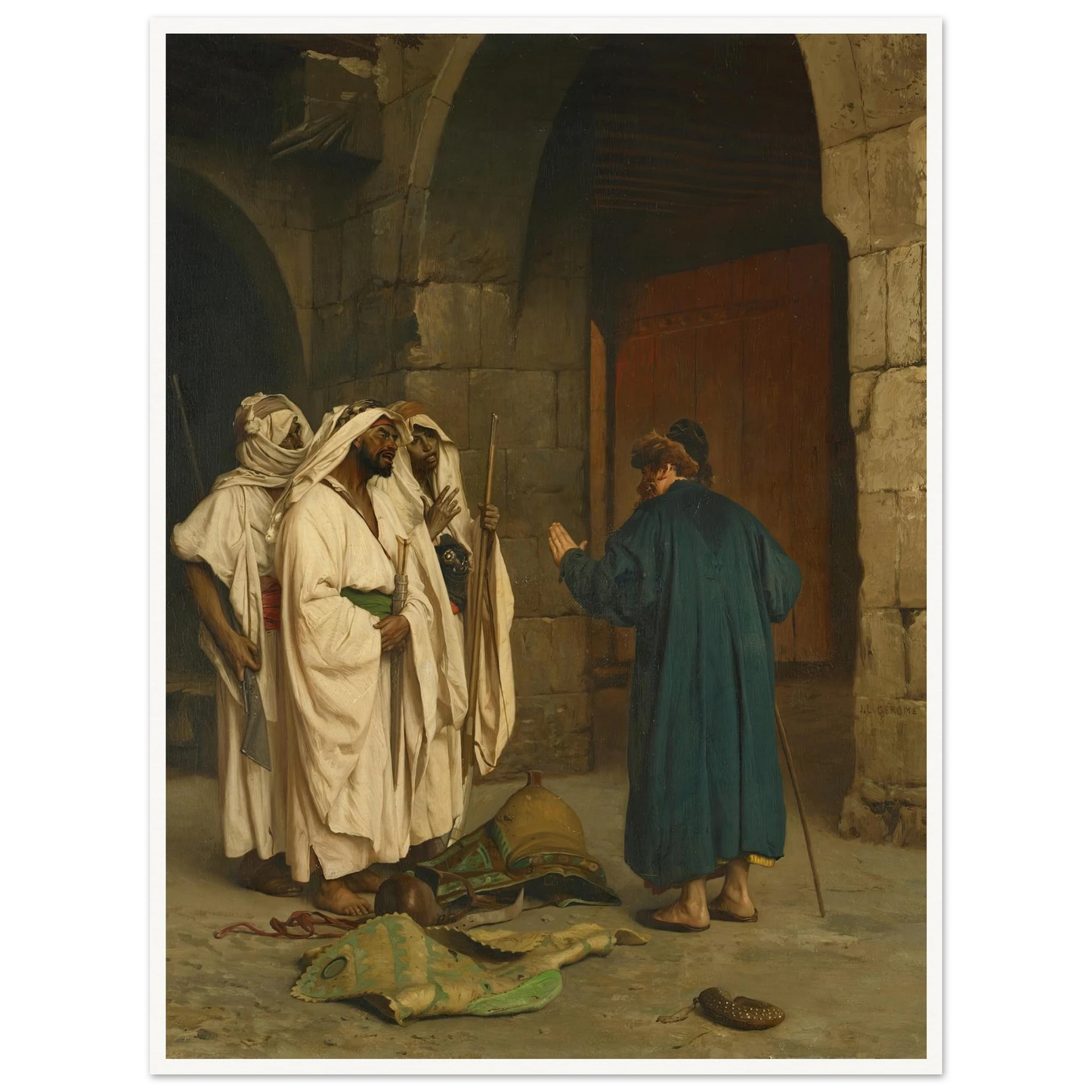 Old Jew with three Arabs Art Print | Jean Leon Gerome-Quipham Collections